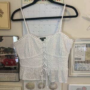 Wild Fable Womens Eyelet white tank top